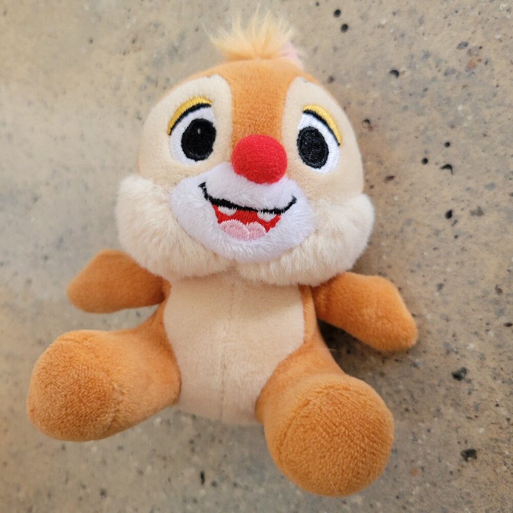 Disney CHIP and DALE - Dale Only stuffed plush doll toy 5” tall, Keychain ring